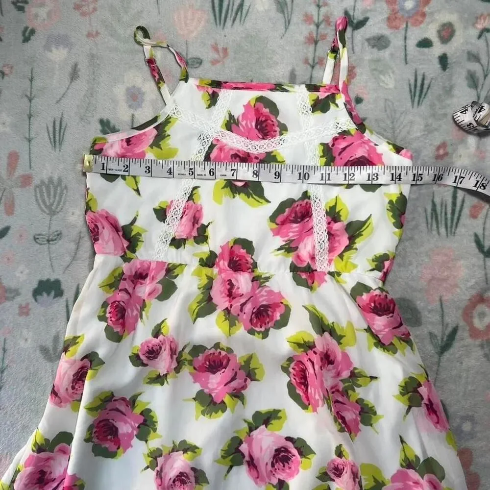 The Children's Place Floral Rose High-Low Dress 10/12 Coquette Cottage Fairy Y2K